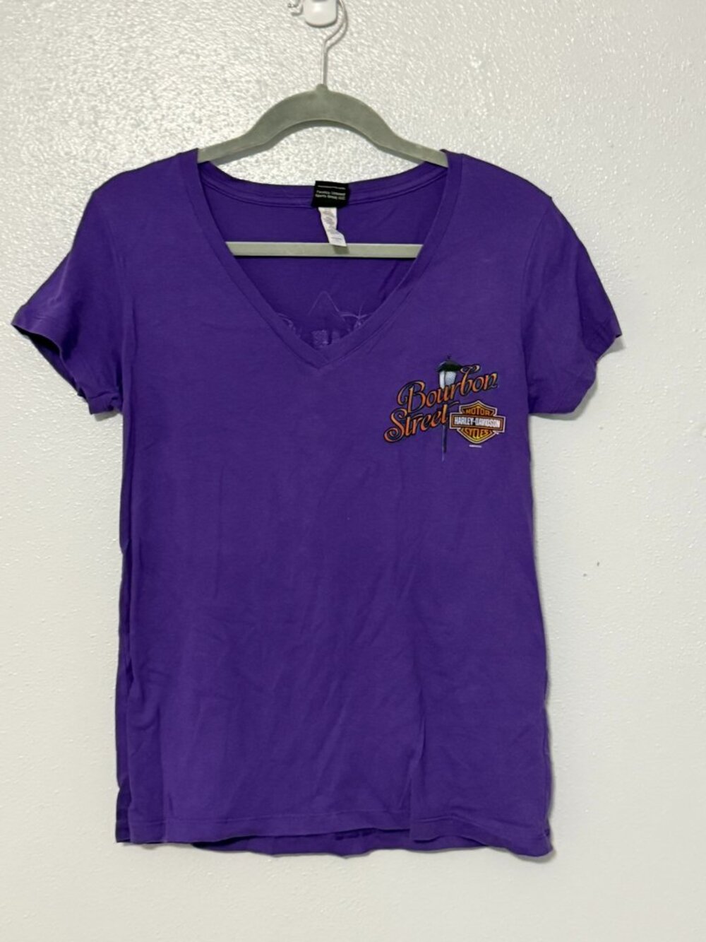 Women's V-neck Harley Davidson Bourbon Street Marti Gras T-shirt